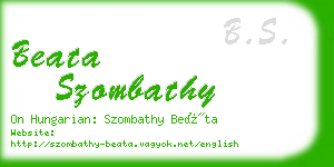 beata szombathy business card